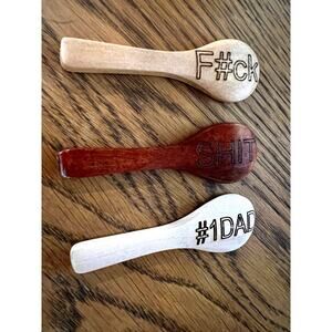 Hand Crafted Wood Coffee Stir Spoons  Novelty Gift 3"
